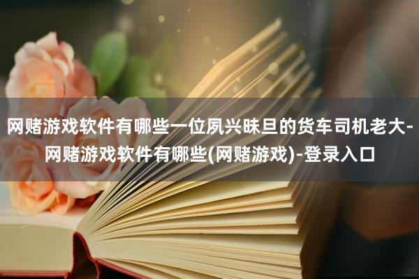 网赌游戏软件有哪些一位夙兴昧旦的货车司机老大-网赌游戏软件有哪些(网赌游戏)-登录入口