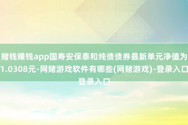 赌钱赚钱app国寿安保泰和纯债债券最新单元净值为1.0308元-网赌游戏软件有哪些(网赌游戏)-登录入口