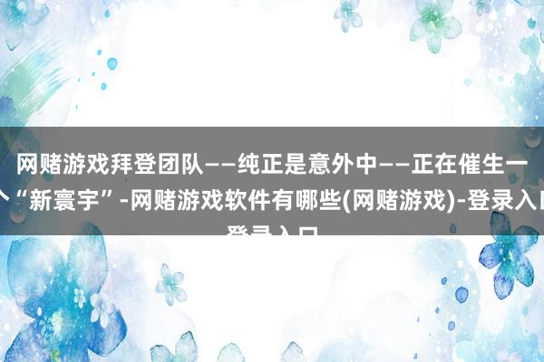 网赌游戏拜登团队——纯正是意外中——正在催生一个“新寰宇”-网赌游戏软件有哪些(网赌游戏)-登录入口